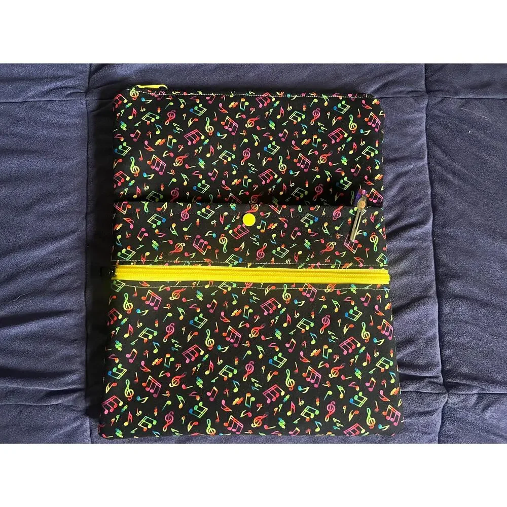 NWOT Large Book Sleeve & Corner Bookmark, Dual Pockets